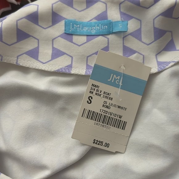 J.McLaughlin Mari boat Geometric shift 3/4 sleeve Catalina cloth Dress small NWT - Picture 13 of 14